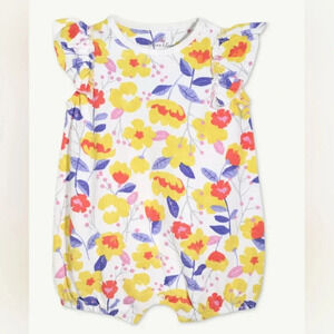 NWT Oliver and Rain Romantic Floral Print Romper Sz NB Organic Cotton